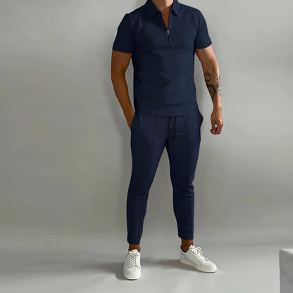 Stay Cool and Stylish with Our Popular Men's Slim Casual Suit - ForVanity men's clothing, men's outfits, men's set, pant outfit Men's Outfit