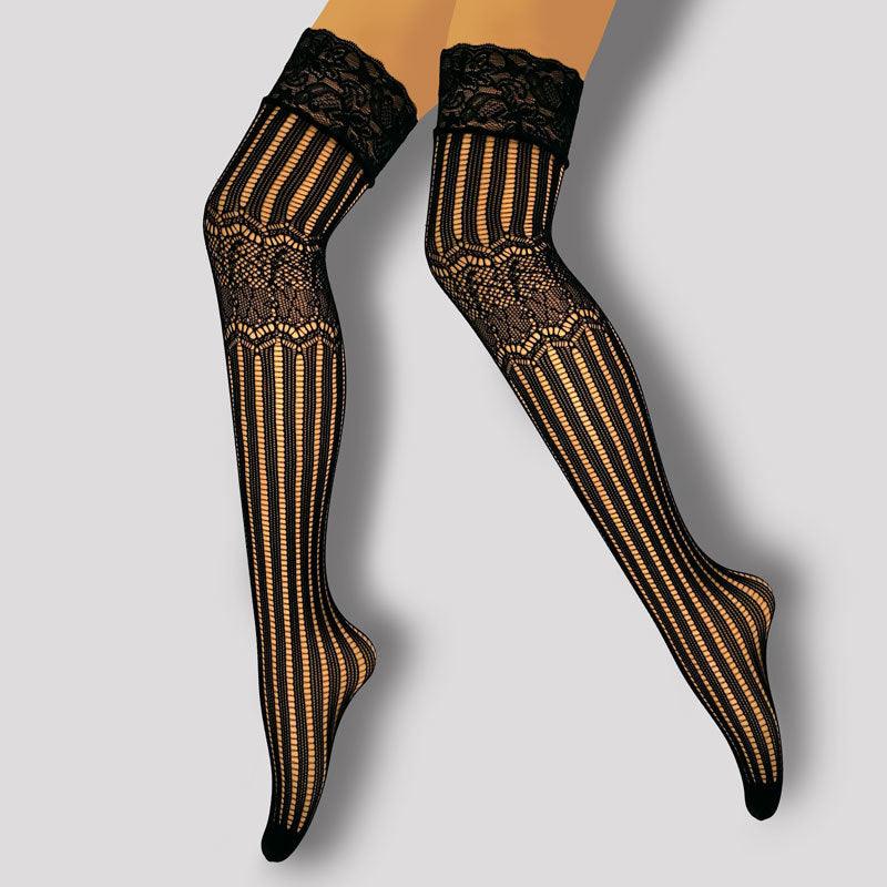 Elegant Women's Lace Knee-High Jacquard Stockings - Enhance Your Style - ForVanity lingerie accessories, Pantyhose & Stockings, women's lingerie Stockings