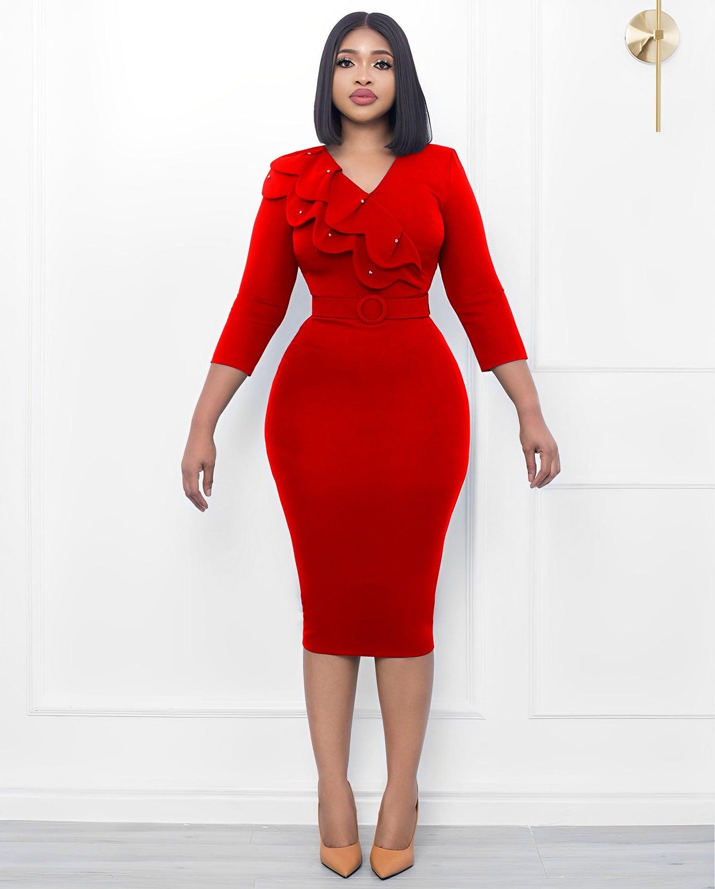 Women Dress With Belt - ForVanity Valentine’s Day, Valentine’s Day Clothes Party Dress