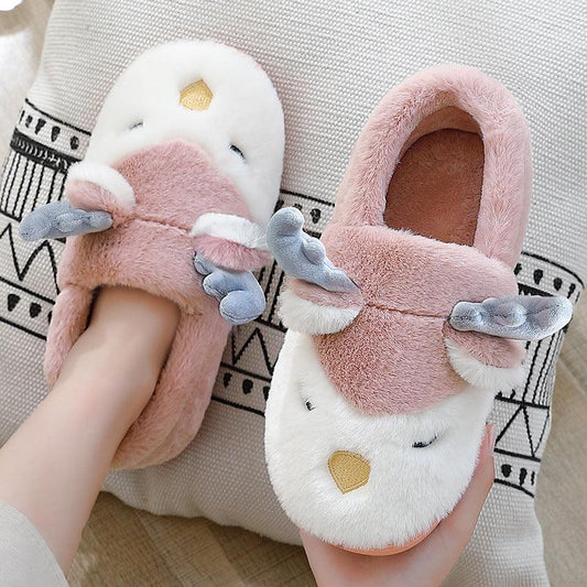 Christmas Shoes Winter Home Slippers Elk Plush Bedroom Slipper House Shoes For Women Men - ForVanity 4