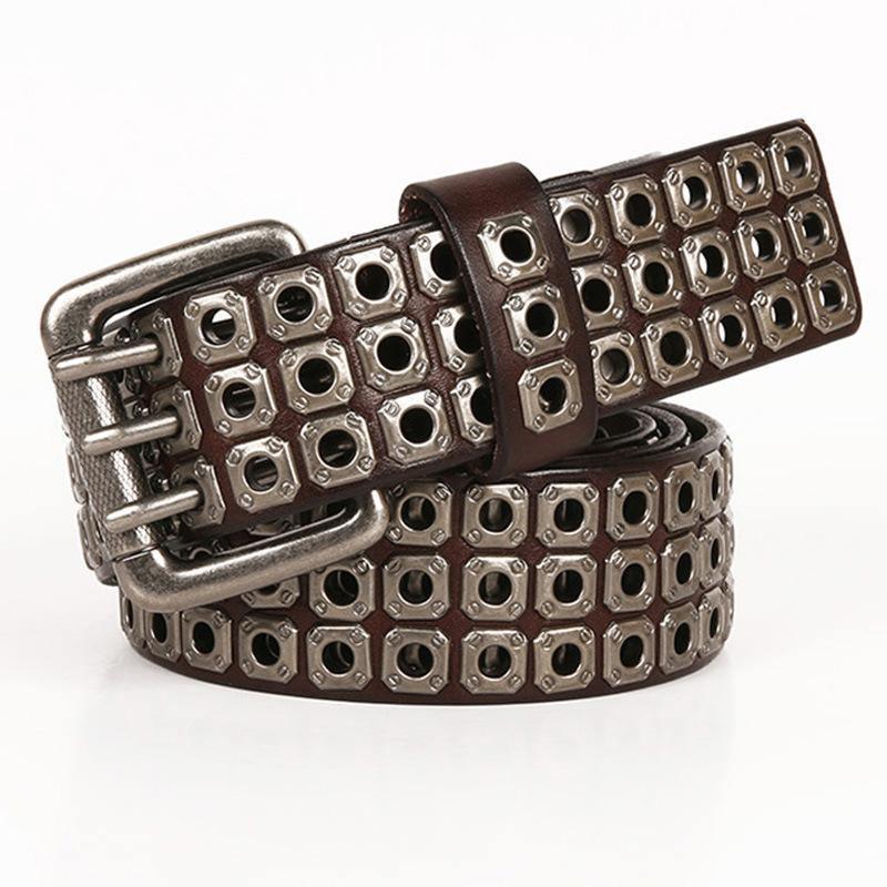 Corns Hollow Rivet Leather Belt - ForVanity belts, men's accessories Belts