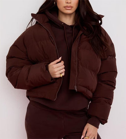 Women's Cotton Padded Stand-up Collar Casual Bread Down Jacket - ForVanity Down Jacket, jackets & coats, padded coats, women's clothing Down Jacket