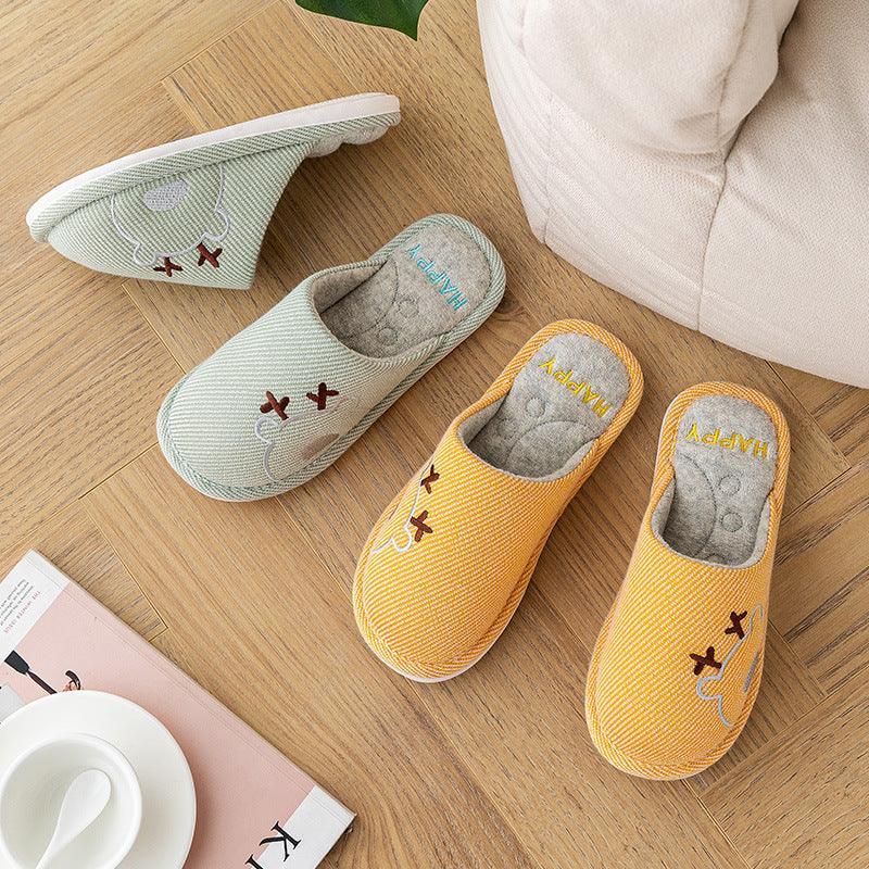 Couple Linen House Slippers - ForVanity house slippers, men's shoes, women's shoes Slippers