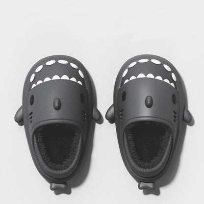 Couple Shark Warm Winter House Slippers - ForVanity house slippers, men's shoes, women's shoes Slippers