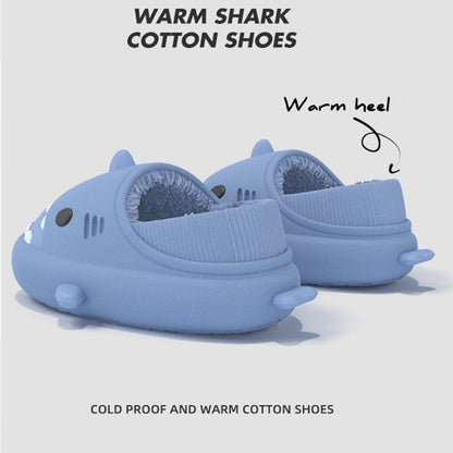 Couple Shark Warm Winter House Slippers - ForVanity house slippers, men's shoes, women's shoes Slippers