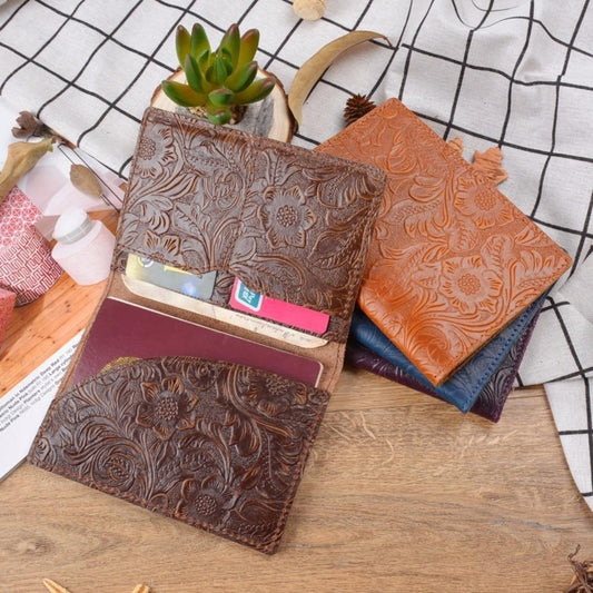 Cowhide Vintage Passport Holder - ForVanity men's accessories, wallets Wallets