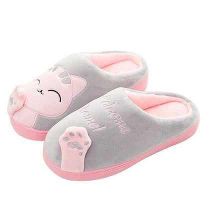 Cute Cat Winter Plush Home Slippers - ForVanity house slippers, men's shoes, women's shoes Slippers