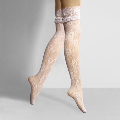 Elegant Women's Lace Knee-High Jacquard Stockings - Enhance Your Style - ForVanity lingerie accessories, Pantyhose & Stockings, women's lingerie Stockings