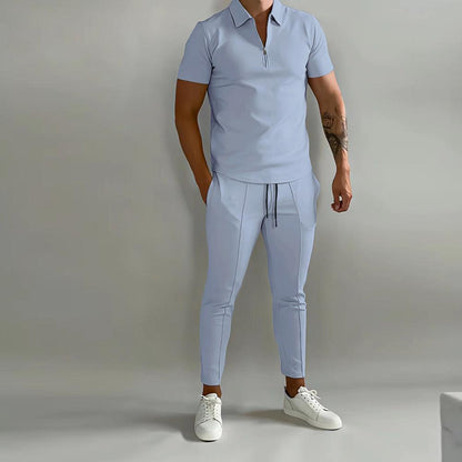 Stay Cool and Stylish with Our Popular Men's Slim Casual Suit - ForVanity men's clothing, men's outfits, men's set, pant outfit Men's Outfit