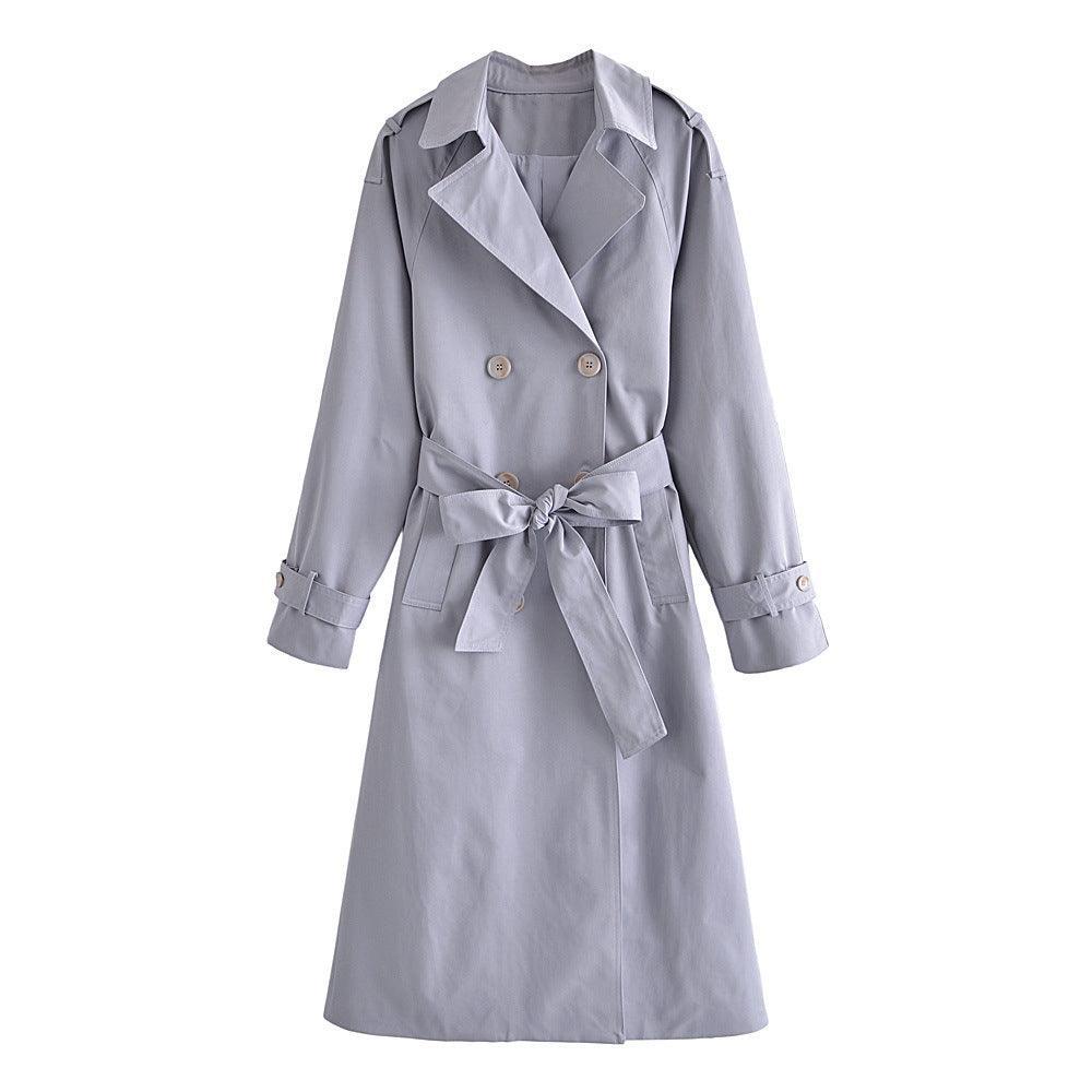 Double-Breasted Waist-Controlled Slimming Mid-Length Trench Coat - ForVanity coat, jackets & coats, Trench & Coats, women's clothing Trench