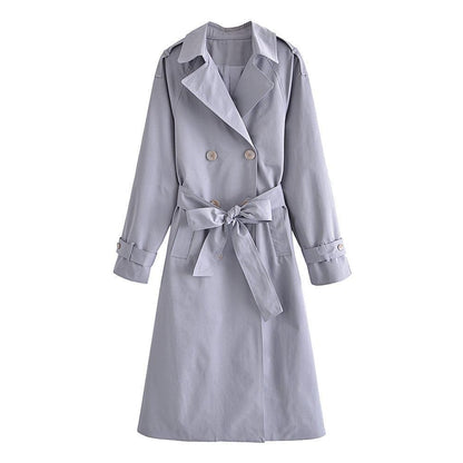 Double-Breasted Waist-Controlled Slimming Mid-Length Trench Coat - ForVanity coat, jackets & coats, Trench & Coats, women's clothing Trench