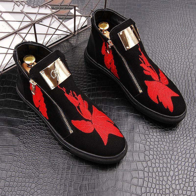 Embroidered Sneakers - ForVanity men's shoes, sneakers Shoes