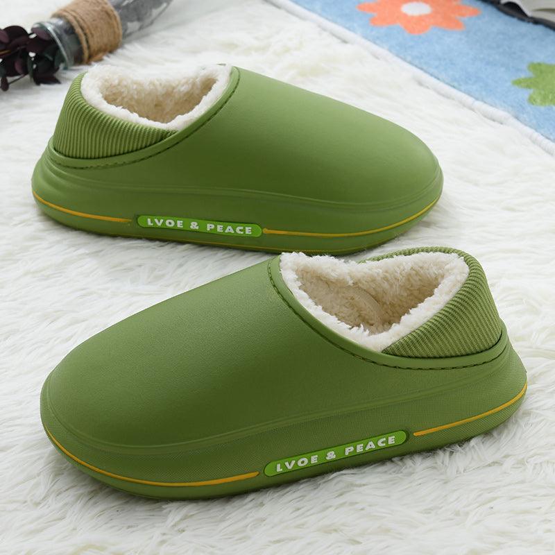 Fluffy Waterproof Warm Plush Couple Slippers - ForVanity house slippers, men's shoes, women's shoes Slippers