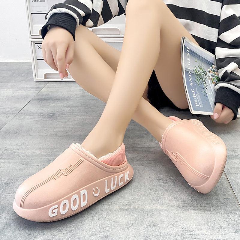 Foldable Heel House Furry Slippers - ForVanity house slippers, men's shoes, women's shoes Slippers