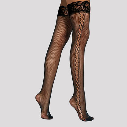 Elegant Women's Lace Knee-High Jacquard Stockings - Enhance Your Style - ForVanity lingerie accessories, Pantyhose & Stockings, women's lingerie Stockings