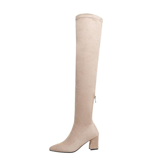 Fashionable Stretch Knee High Boots - ForVanity boots, women's boots, women's shoes Boots