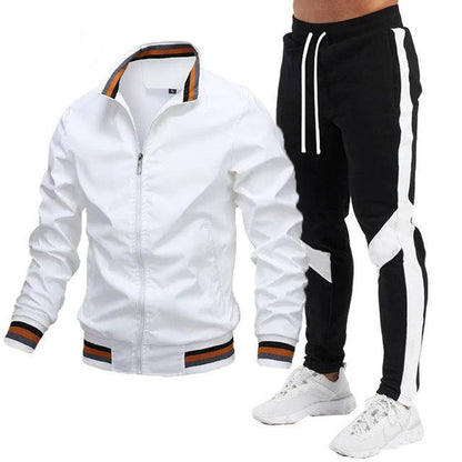 Men's Street Running Sports Jacket and Sweatpants Set - Comfortable and Stylish - ForVanity men's sports & entertainment, sports sets Sports Sets