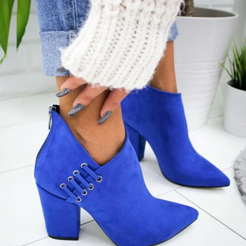 Fashion Ankle Women Pointed-toe Zipper Boots - ForVanity boots, women's shoes Boots