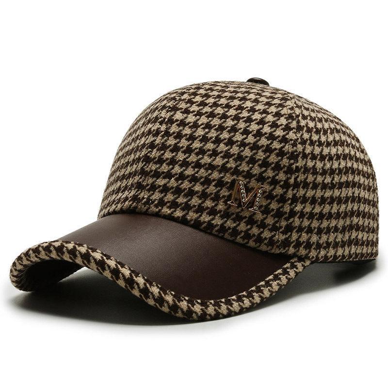 Fashion Houndstooth Fine Grid Baseball Cap - ForVanity hats, men's accessories Hats