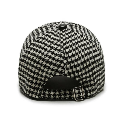 Fashion Houndstooth Fine Grid Baseball Cap - ForVanity hats, men's accessories Hats