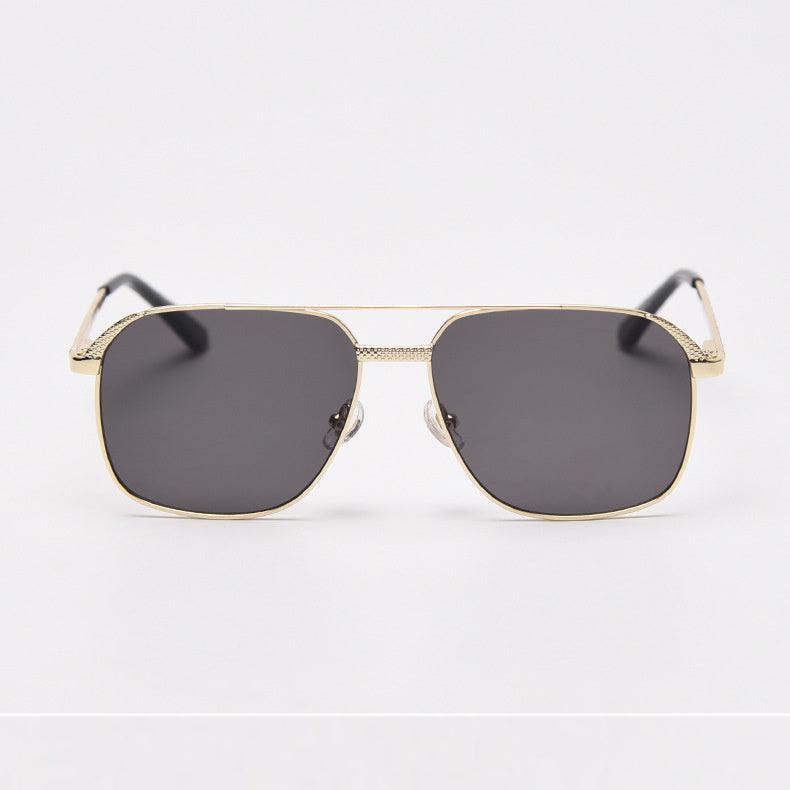 Fashion Metal Vintage Double Bridge Large Frame Sunglasses - ForVanity men's accessories, sunglasses Sunglasses