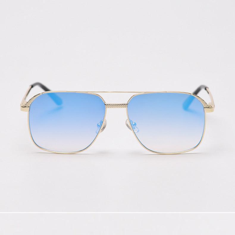 Fashion Metal Vintage Double Bridge Large Frame Sunglasses - ForVanity men's accessories, sunglasses Sunglasses