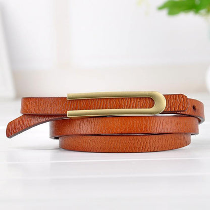 Women's Chic Sheepskin Leather Belt - Fine Embossed Fashion Accessory - ForVanity belts, women's accessories Belts