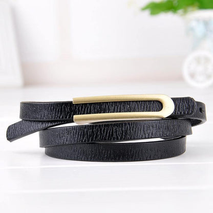 Women's Chic Sheepskin Leather Belt - Fine Embossed Fashion Accessory - ForVanity belts, women's accessories Belts