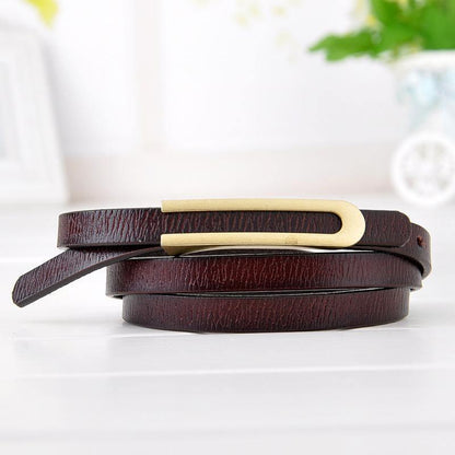 Women's Chic Sheepskin Leather Belt - Fine Embossed Fashion Accessory - ForVanity belts, women's accessories Belts