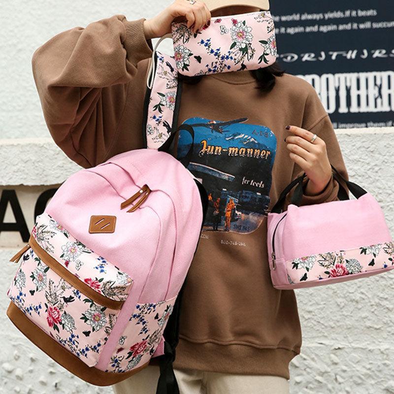 Floral 3pcs Schoolbag Backpack - ForVanity backpacks, men's bags, women's bags Backpack