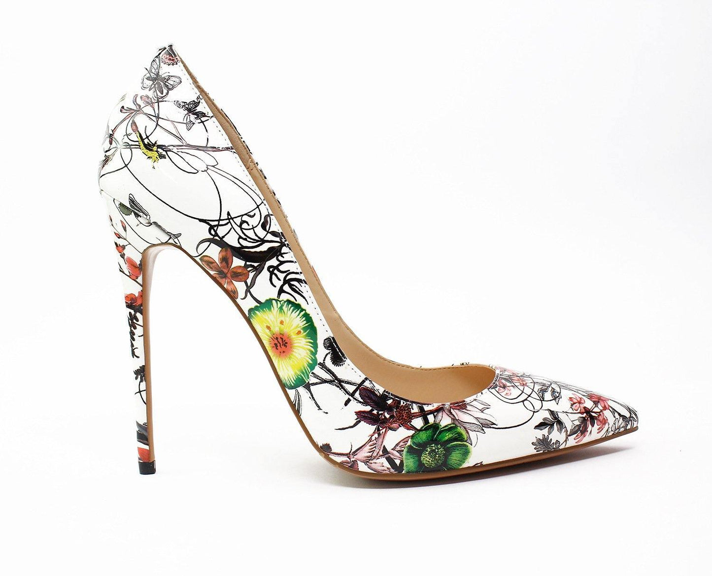 Fashionable Flower Printed Pointed Toe High Heel Pumps - ForVanity pumps, women's shoes Pumps