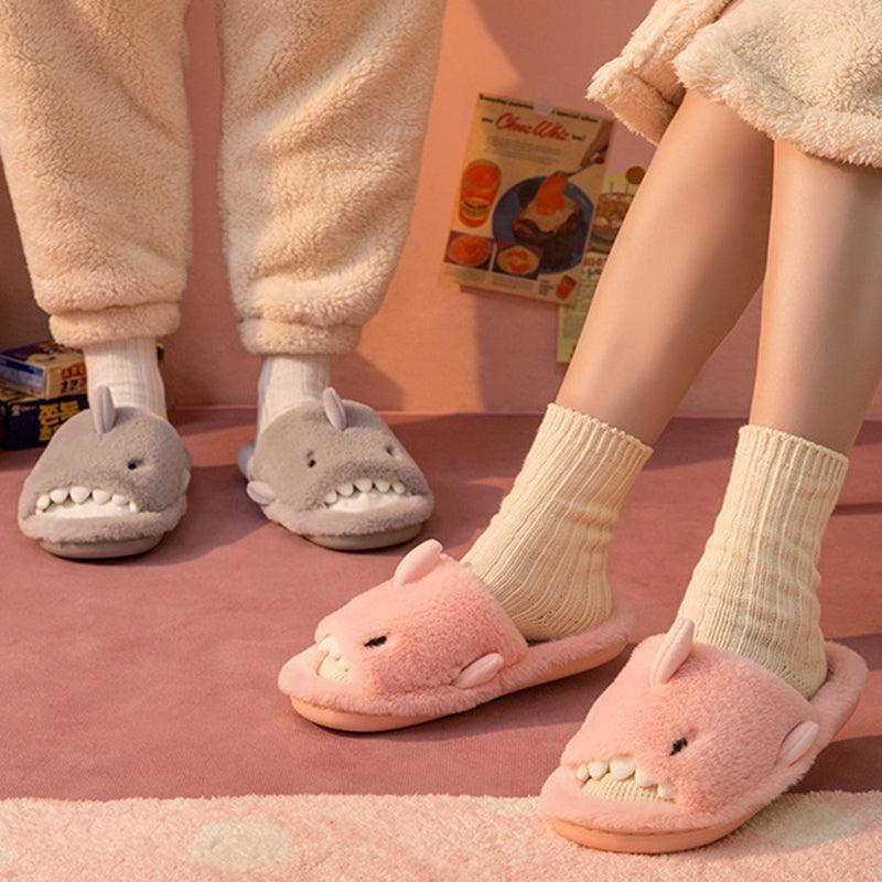 Fluffy Couple House Winter Slippers - ForVanity house slippers, men's shoes, women's shoes Slippers