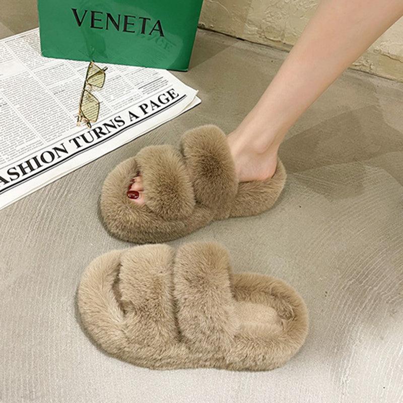 Fuzzy Slippers Women House Shoes Fluffy Bedroom Slippers - ForVanity 4