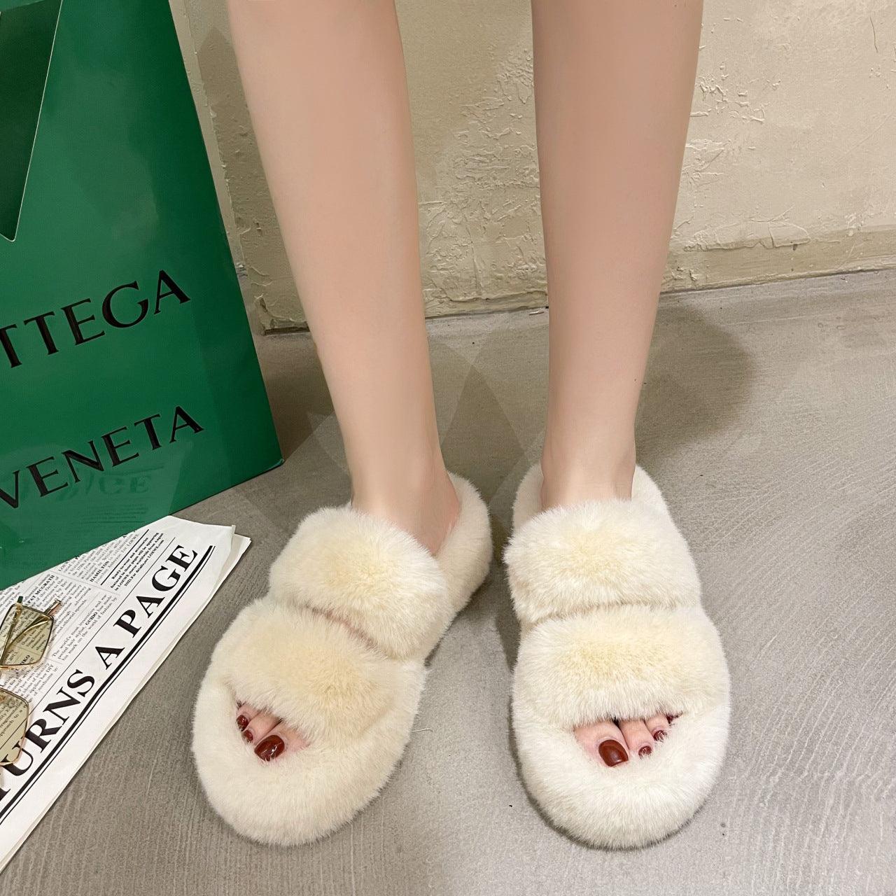 Fuzzy Slippers Women House Shoes Fluffy Bedroom Slippers - ForVanity 4