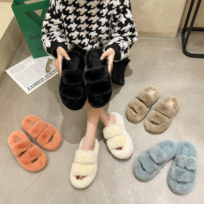 Fuzzy Slippers Women House Shoes Fluffy Bedroom Slippers - ForVanity 4