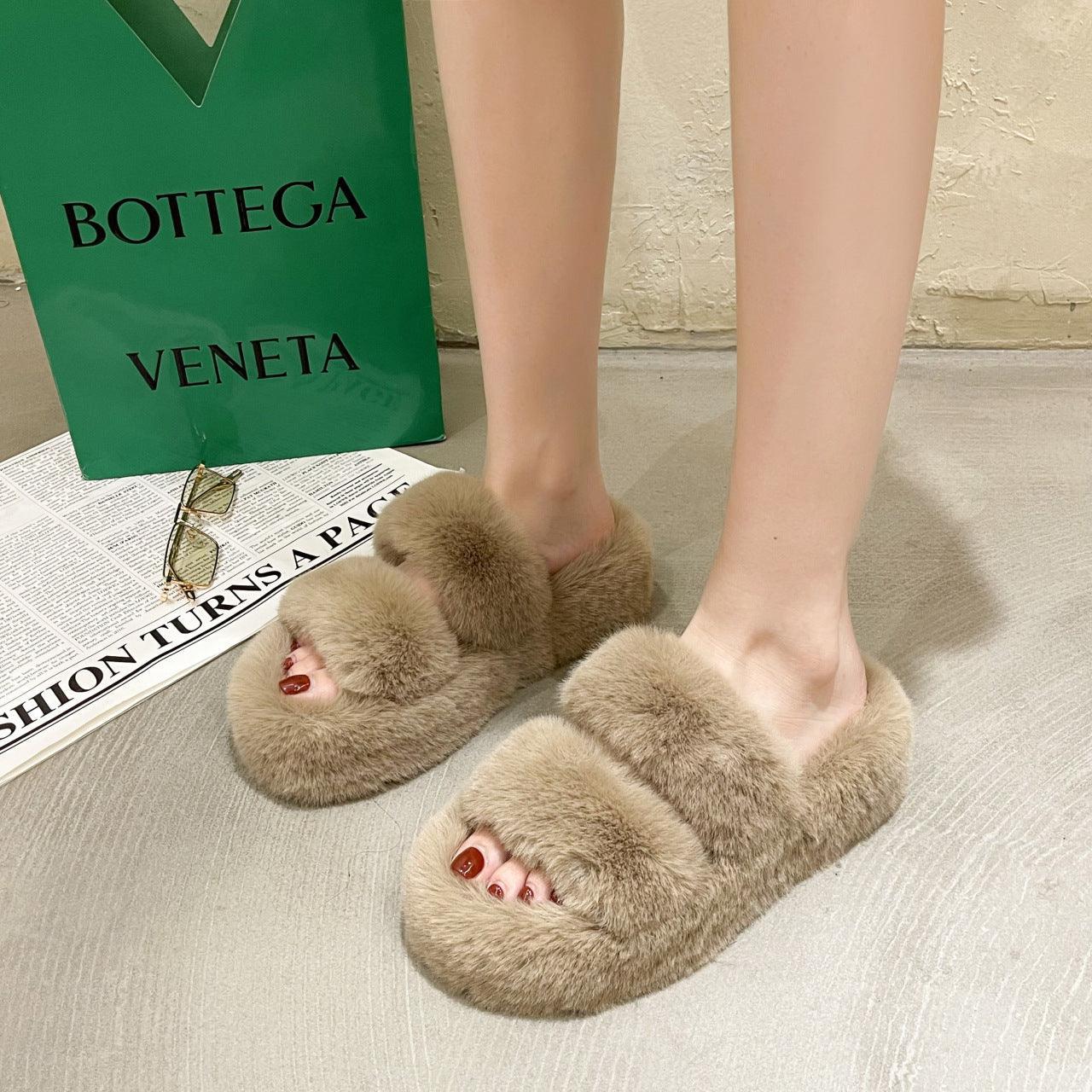 Fuzzy Slippers Women House Shoes Fluffy Bedroom Slippers - ForVanity 4