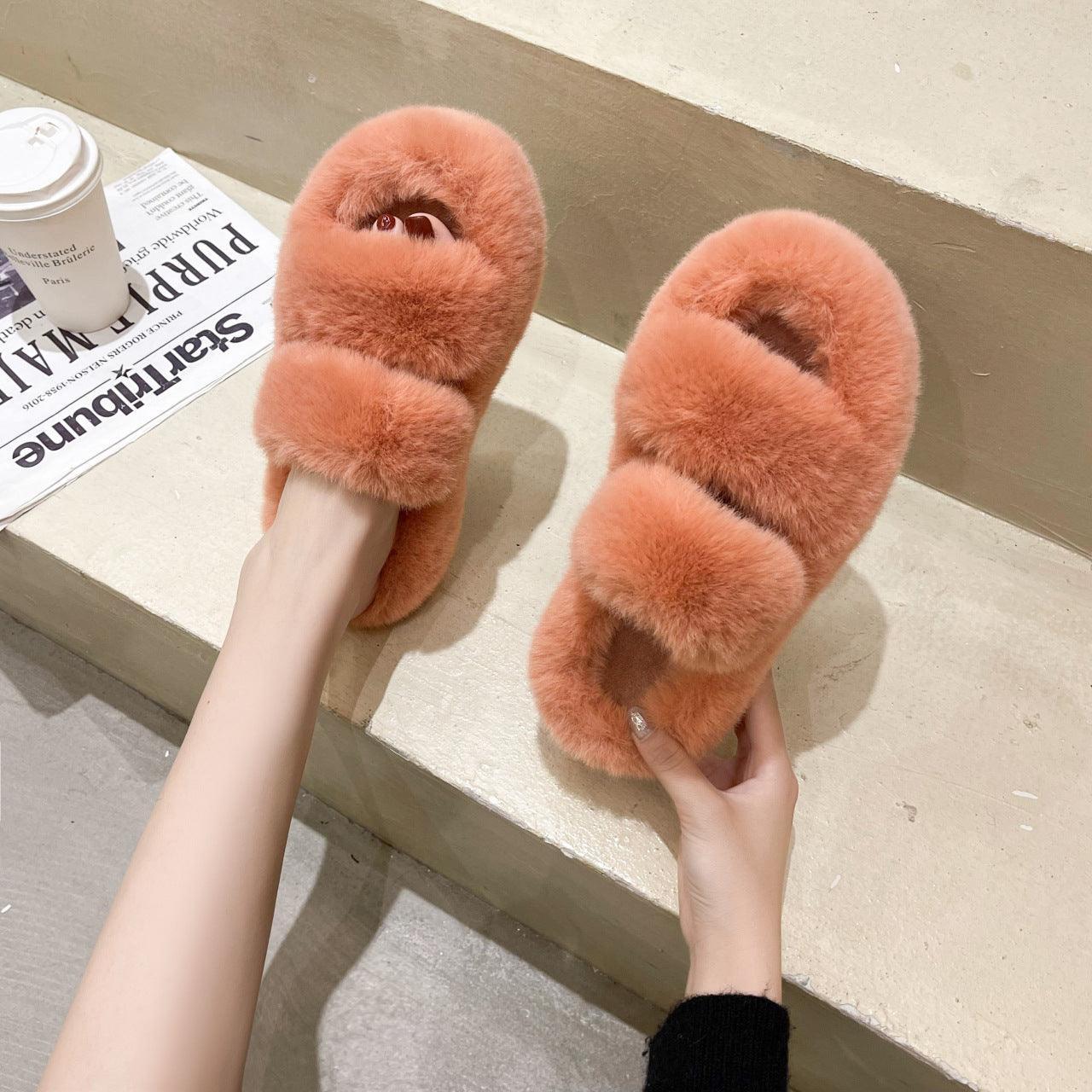 Fuzzy Slippers Women House Shoes Fluffy Bedroom Slippers - ForVanity 4