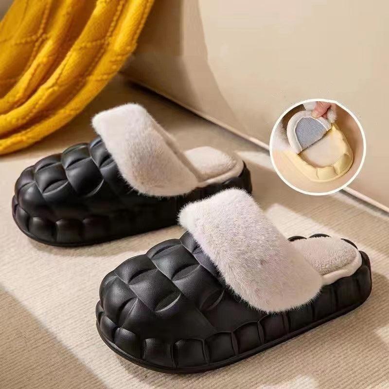 Fuzzy Slippers Women Winter Bedroom Indoor Shoes With Detachable Heel - ForVanity 4