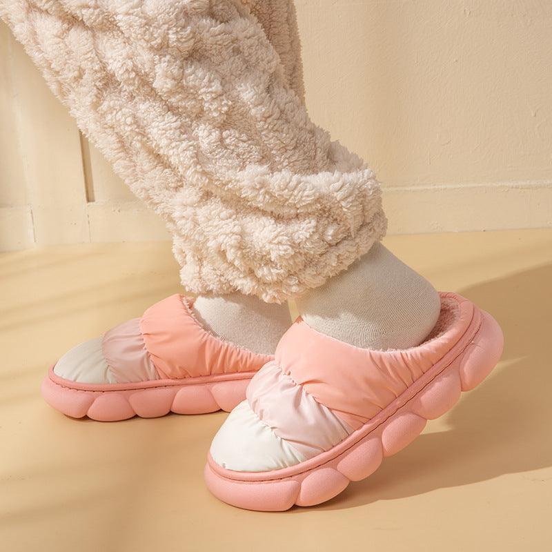 Gradient Slippers Plush Winter Shoes Women House Bedroom Slippers - ForVanity 4