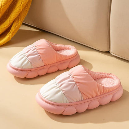 Gradient Slippers Plush Winter Shoes Women House Bedroom Slippers - ForVanity 4