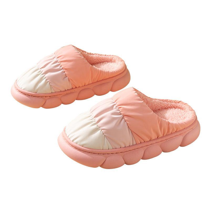 Gradient Slippers Plush Winter Shoes Women House Bedroom Slippers - ForVanity 4