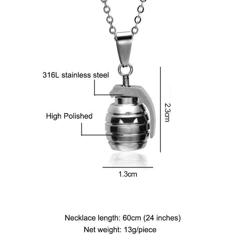 Hand Grenades Pendant Necklaces - ForVanity men's jewellery & watches, necklaces & pendants Necklaces