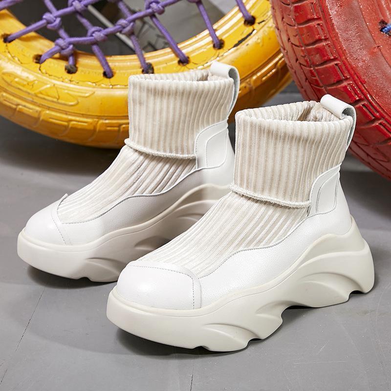 Knit Stitching Sports Sock Boots - ForVanity Shoes