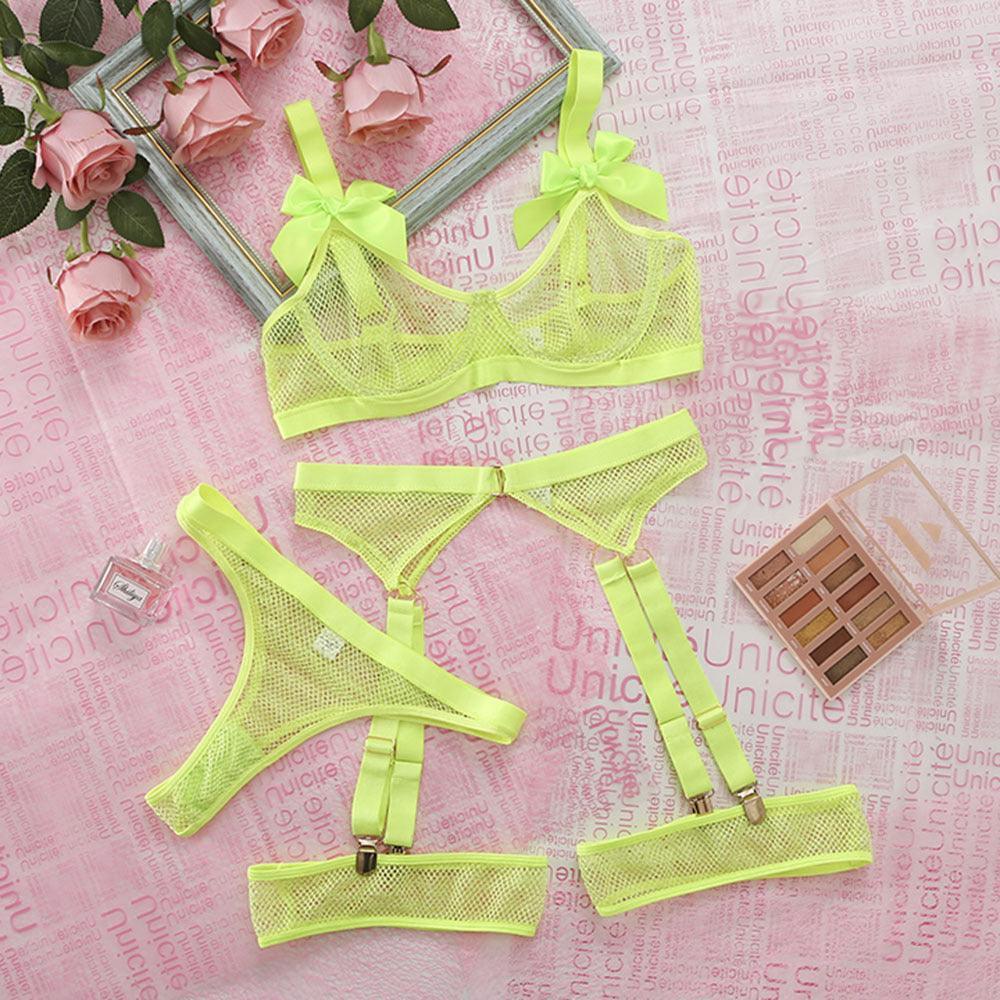 Lace Fluorescent Color Breathable Mesh Sexy Lingerie - ForVanity lingerie, women's lingerie Lingerie