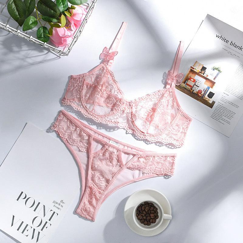 Charming Pink Lace Lingerie Set for Women - ForVanity lingerie set, women's lingerie Lingerie Set