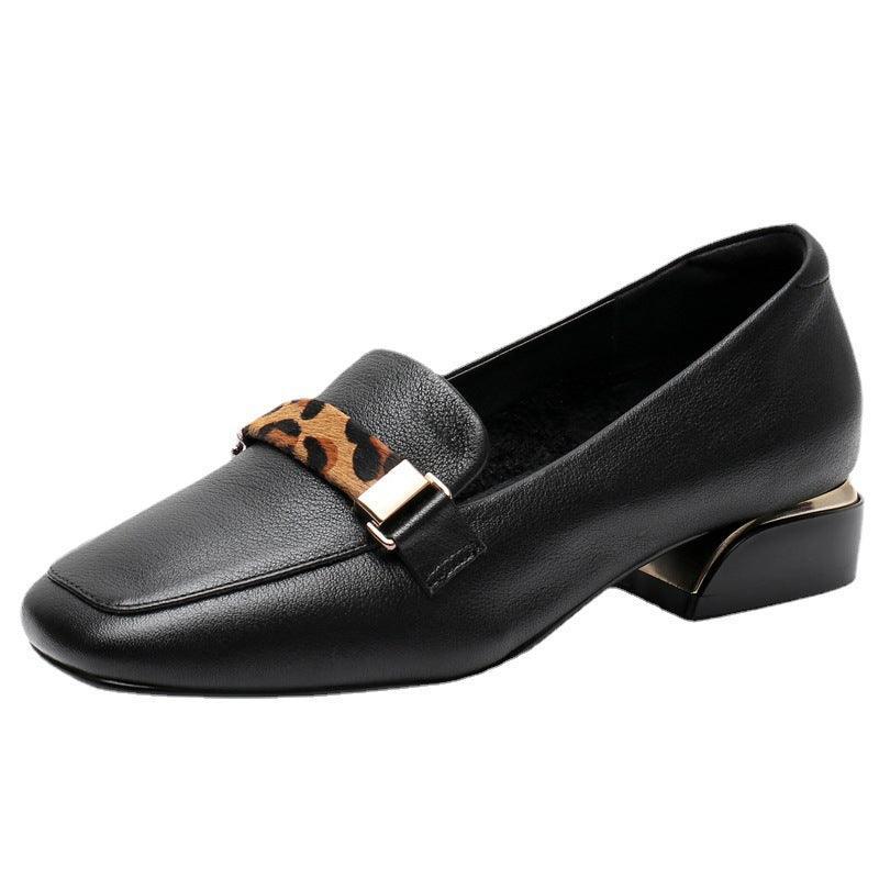 Stylish and Comfortable Casual Loafers with Square Toe and Rubber Sole - ForVanity loafers, women's shoes Loafers