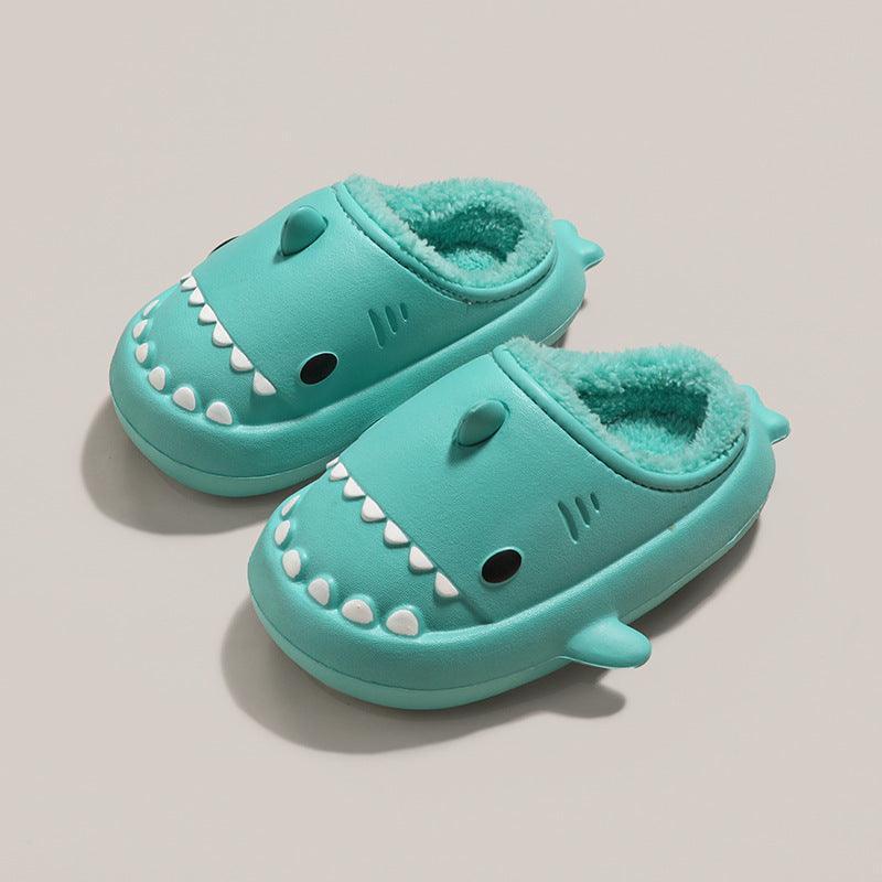Lovers Winter Soft Bottom Waterproof Cartoon Shark Home Slippers - ForVanity house slippers, men's shoes, women's shoes Slippers