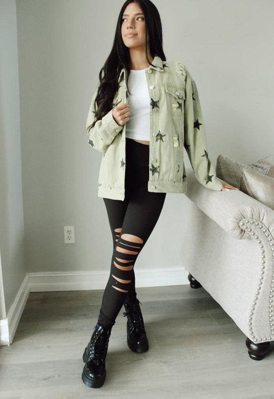 Make Old Ripped Loose Denim Jacket - ForVanity Denim Jacket