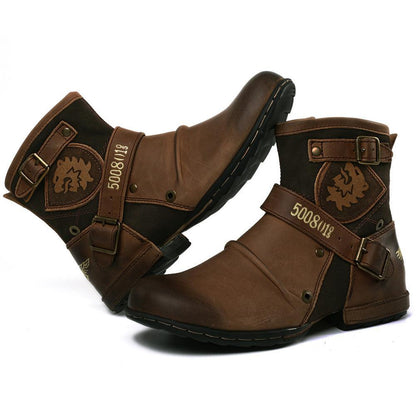 Men Casual Buckle Ankle Boots - ForVanity boots, men's shoes Boots