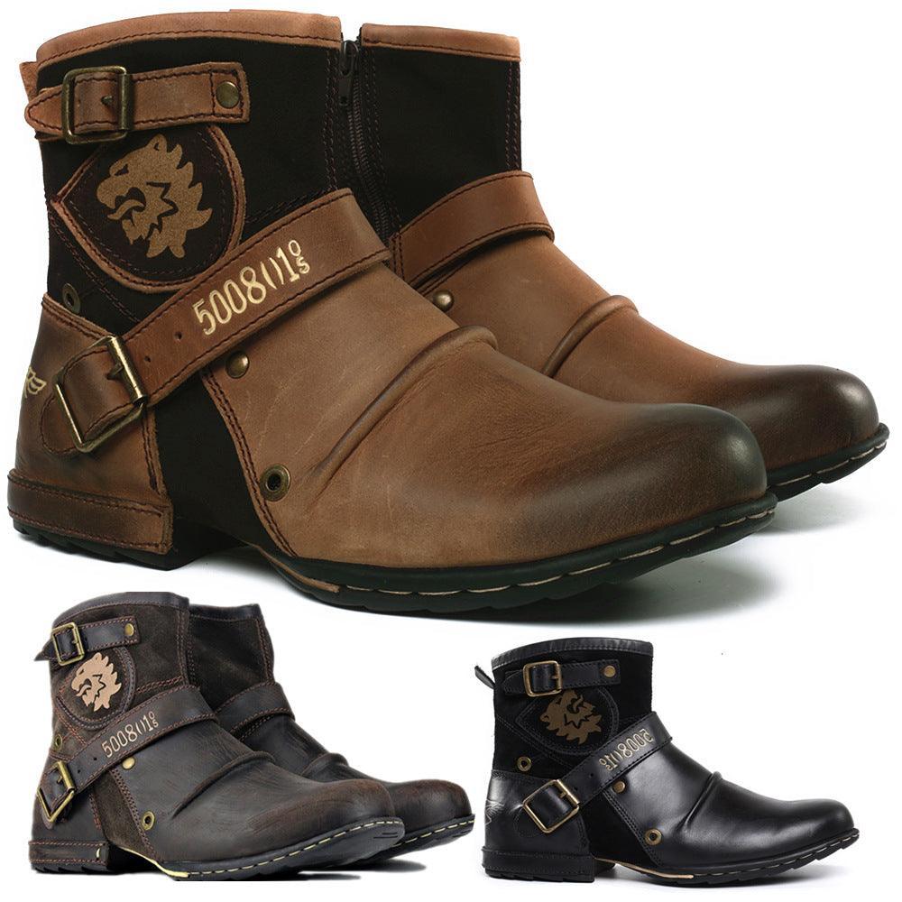 Men Casual Buckle Ankle Boots - ForVanity boots, men's shoes Boots